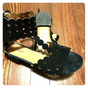 Alaia Black Suede Gladiators